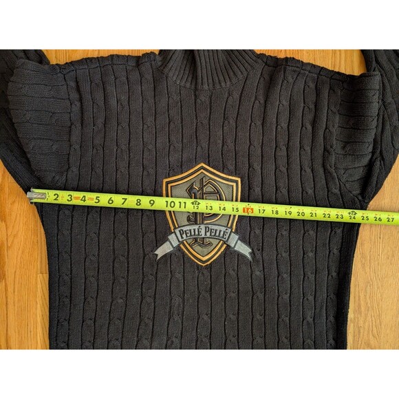Pelle Pelle Sweater Mens Large Turtleneck Ramie Vintage Y2K Marc Buchanan - Picture 11 of 12